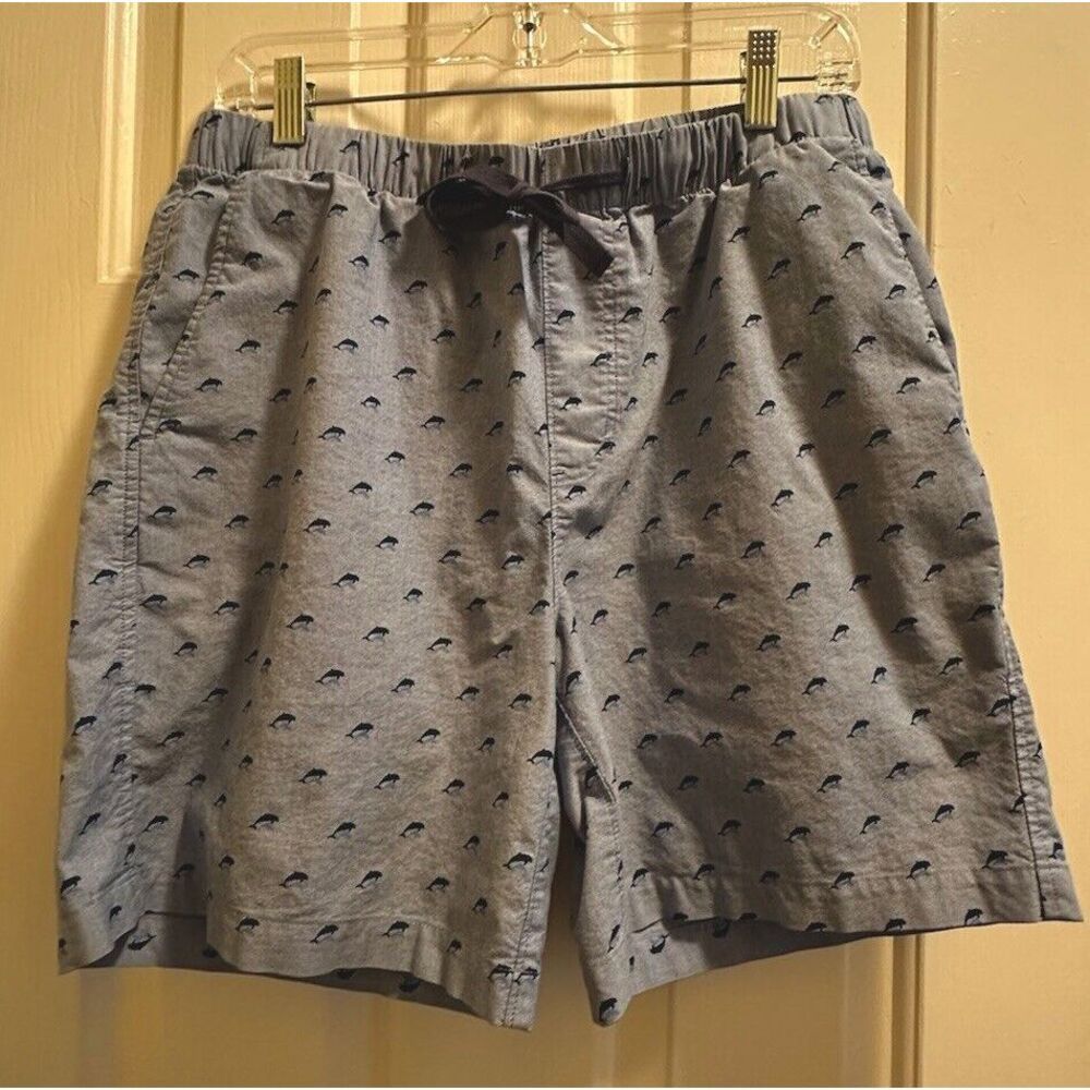 Southern Tide Shorts Men's S Blue Allover Dolphins‎ Print Drawstring 7" Inseam